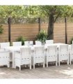 vidaXL Garden Dining Set 13 pcs White and Light grey