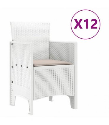 vidaXL Garden Dining Set 13 pcs White and Light grey