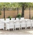 vidaXL Garden Dining Set 13 pcs White and Light grey