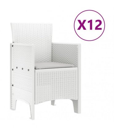 vidaXL Garden Dining Set 13 pcs White and Light grey