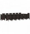 vidaXL Garden Dining Set 15 pcs Brown Polt rattan