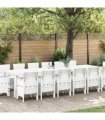 vidaXL Garden Dining Set 15 pcs White Polt rattan