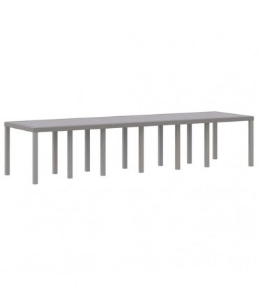 vidaXL Garden Dining Set 15 pcs Light Grey Polt rattan