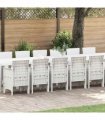 vidaXL Garden Dining Set with Cushions 17 pcs White PP