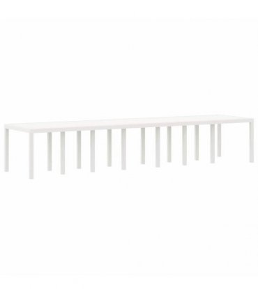 vidaXL Garden Dining Set with Cushions 17 pcs White PP