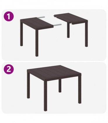 vidaXL Garden Dining Set 3 pcs Brown Polypropylene