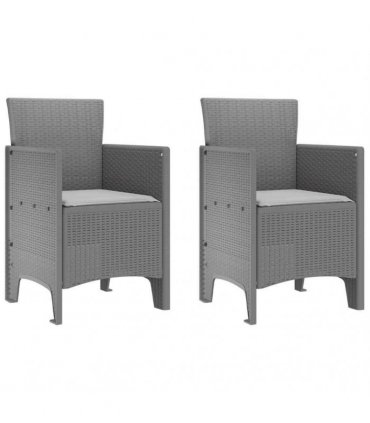 vidaXL Garden Dining Set 3 pcs Light Grey Polypropylene