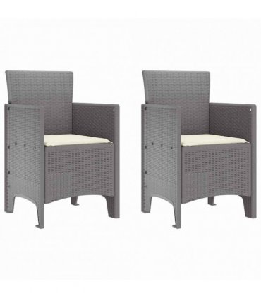 vidaXL Garden Dining Set 3 pcs Light Grey Polypropylene