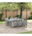vidaXL Garden Dining Set 7 pcs Light Grey Polypropylene