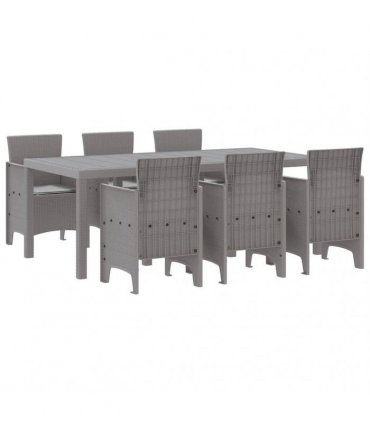vidaXL Garden Dining Set 7 pcs Light Grey Polypropylene
