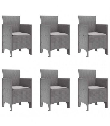 vidaXL Garden Dining Set 7 pcs Light Grey Polypropylene