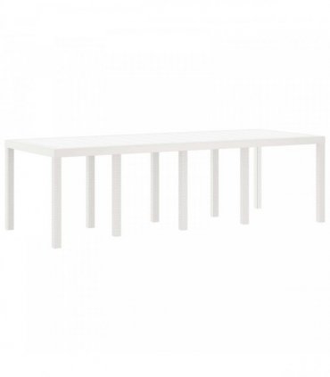 vidaXL Garden Dining Set 9 pcs White Polypropylene