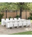 vidaXL Garden Dining Set 11 pcs White and Light grey