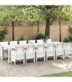 vidaXL Garden Dining Set 13 pcs White Polt rattan
