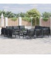 vidaXL Garden Sofa Set 13 pcs Black Steel