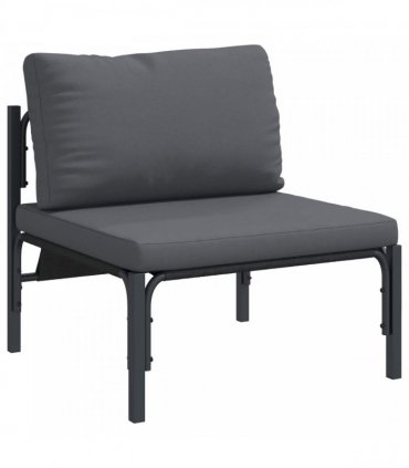 vidaXL Garden Sofa Set 5 pcs Black Steel