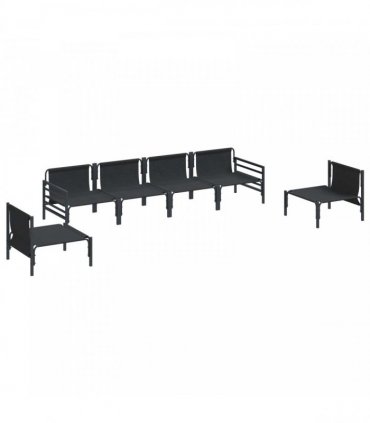 vidaXL Garden Sofa Set 6 pcs Black Steel