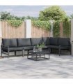 vidaXL Garden Sofa Set 5 pcs Black Steel