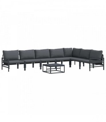 vidaXL Garden Sofa Set 8 pcs Black Steel