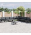 vidaXL Garden Sofa Set 8 pcs Black Steel