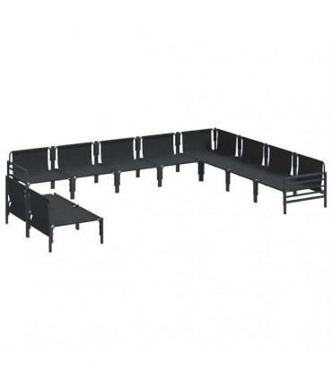 vidaXL Garden Sofa Set 10 pcs Black Steel