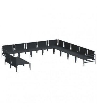 vidaXL Garden Sofa Set 11 pcs Black Steel