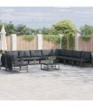 vidaXL Garden Sofa Set 11 pcs Black Steel