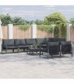 vidaXL Garden Sofa Set 8 pcs Black Steel