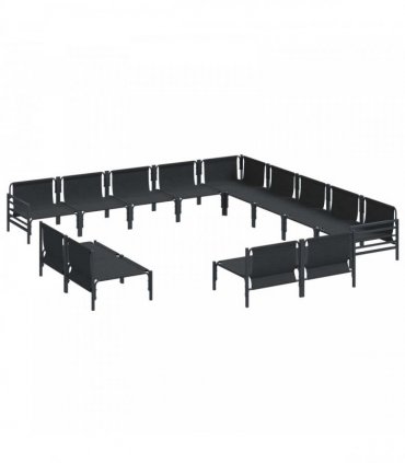 vidaXL Garden Sofa Set 13 pcs Black Steel
