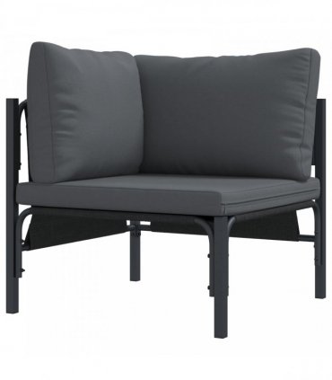 vidaXL Garden Sofa Set 13 pcs Black Steel
