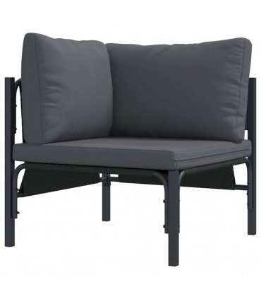 vidaXL Garden Sofa Set 12 pcs Black Steel