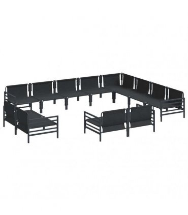 vidaXL Garden Sofa Set 12 pcs Black Steel