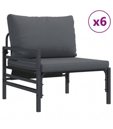 vidaXL Garden Sofa Set 13 pcs Black Steel