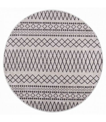 vidaXL Rug Washable φ120 cm Black and White