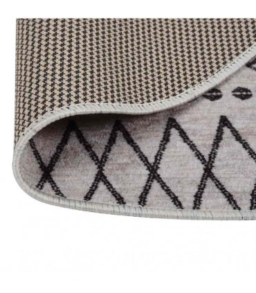vidaXL Rug Washable φ120 cm Black and White