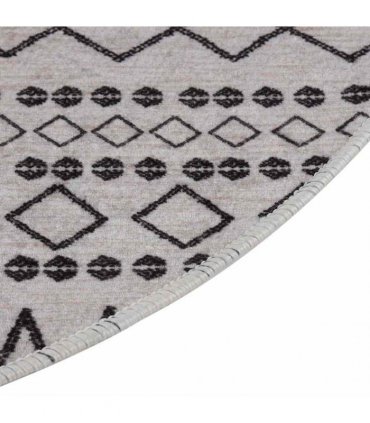 vidaXL Rug Washable φ120 cm Black and White