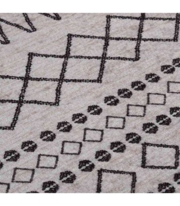 vidaXL Rug Washable φ120 cm Black and White