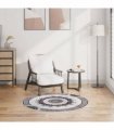vidaXL Rug Washable φ120 cm Black and Grey Anti Slip