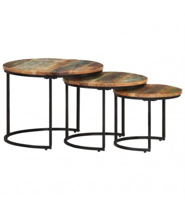 vidaXL Nesting Tables 3 pcs Solid Reclaimed Wood