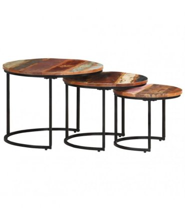 vidaXL Nesting Tables 3 pcs Solid Reclaimed Wood