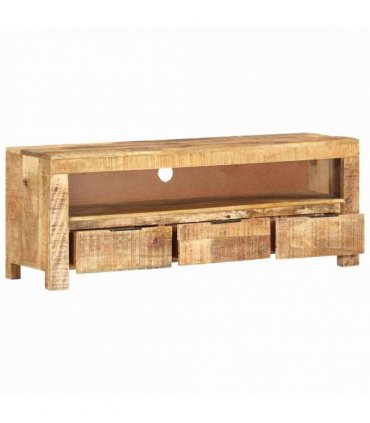 vidaXL TV Cabinet 110x30x40 cm Rough Mango Wood