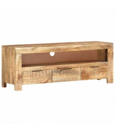 vidaXL TV Cabinet 110x30x40 cm Rough Mango Wood