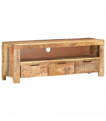 vidaXL TV Cabinet 110x30x40 cm Rough Mango Wood
