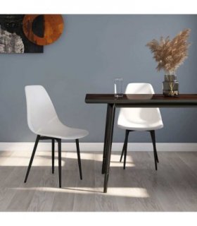 vidaXL Dining Chairs 2 pcs White PP