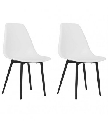 vidaXL Dining Chairs 2 pcs White PP