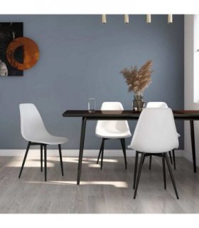 vidaXL Dining Chairs 4 pcs White PP