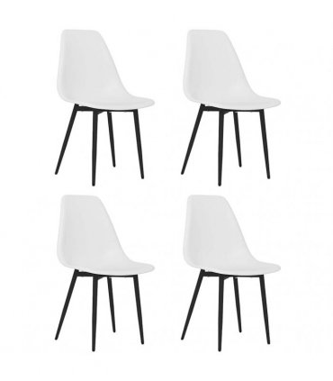 vidaXL Dining Chairs 4 pcs White PP