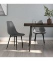 vidaXL Dining Chairs 2 pcs Grey PP