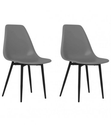 vidaXL Dining Chairs 2 pcs Grey PP