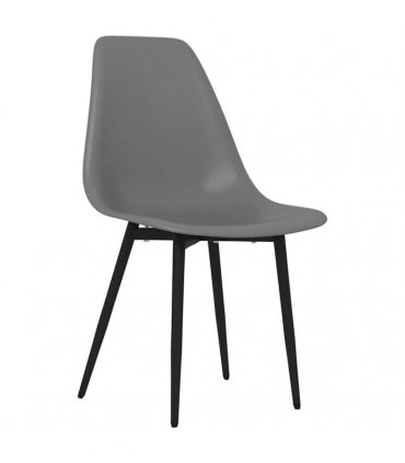 vidaXL Dining Chairs 2 pcs Grey PP
